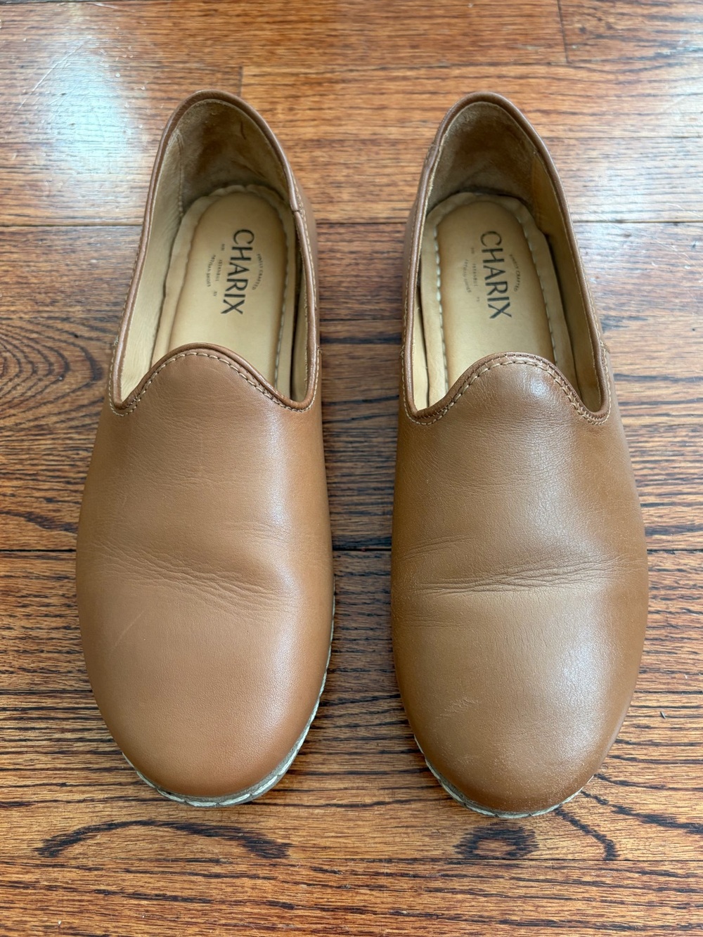 Charix Atelier Istanbul Camel Leather Slip-On Loafers EU41.5 / US W10 Unisex